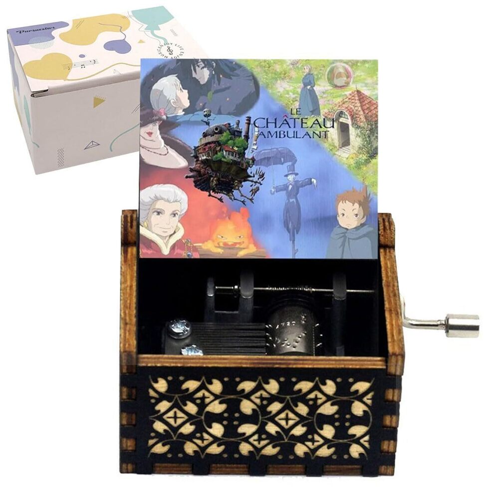 9343 HowlMoving Castle-Merry Go Round of Life Wood Music Box, Hand Crank